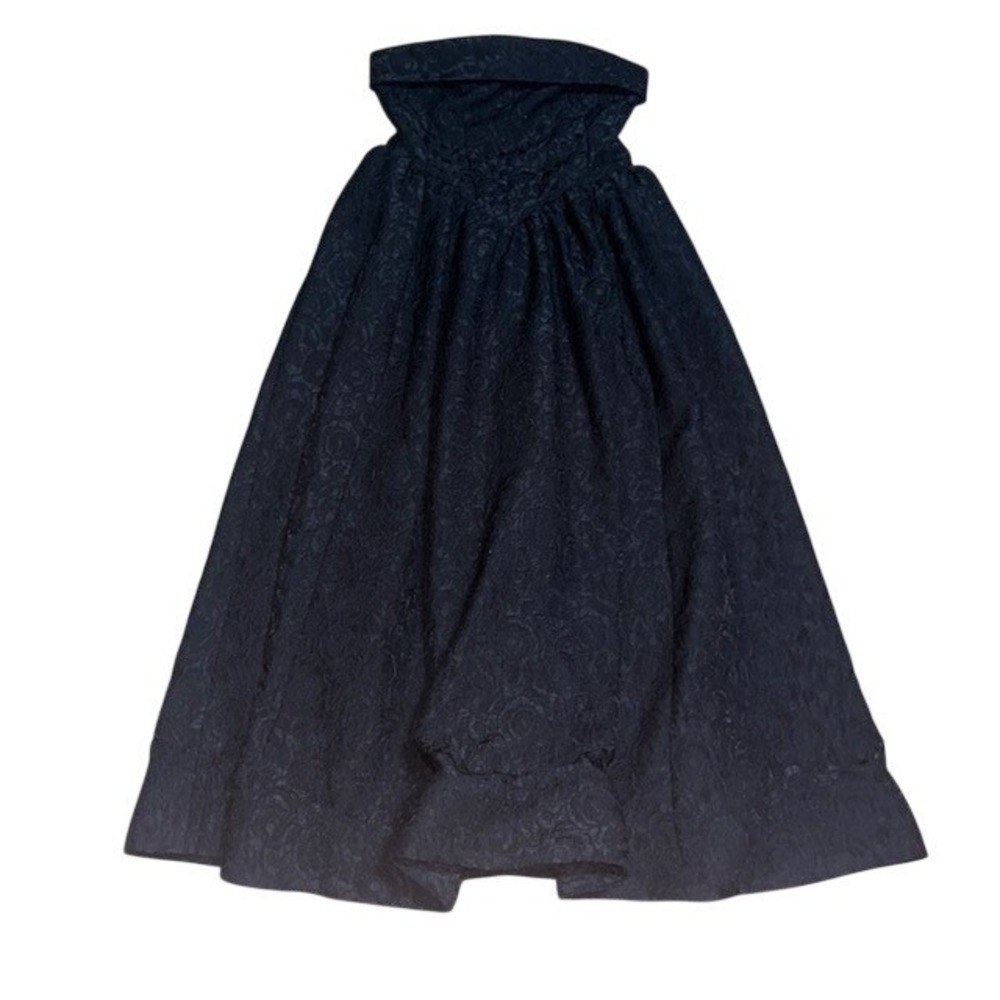 BHLDN Floral Jacquard Strapless‎ Gown Midi Dress Black 6 - Picture 4 of 11